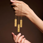 Rectangular Zodiac Pendant Necklace Gold