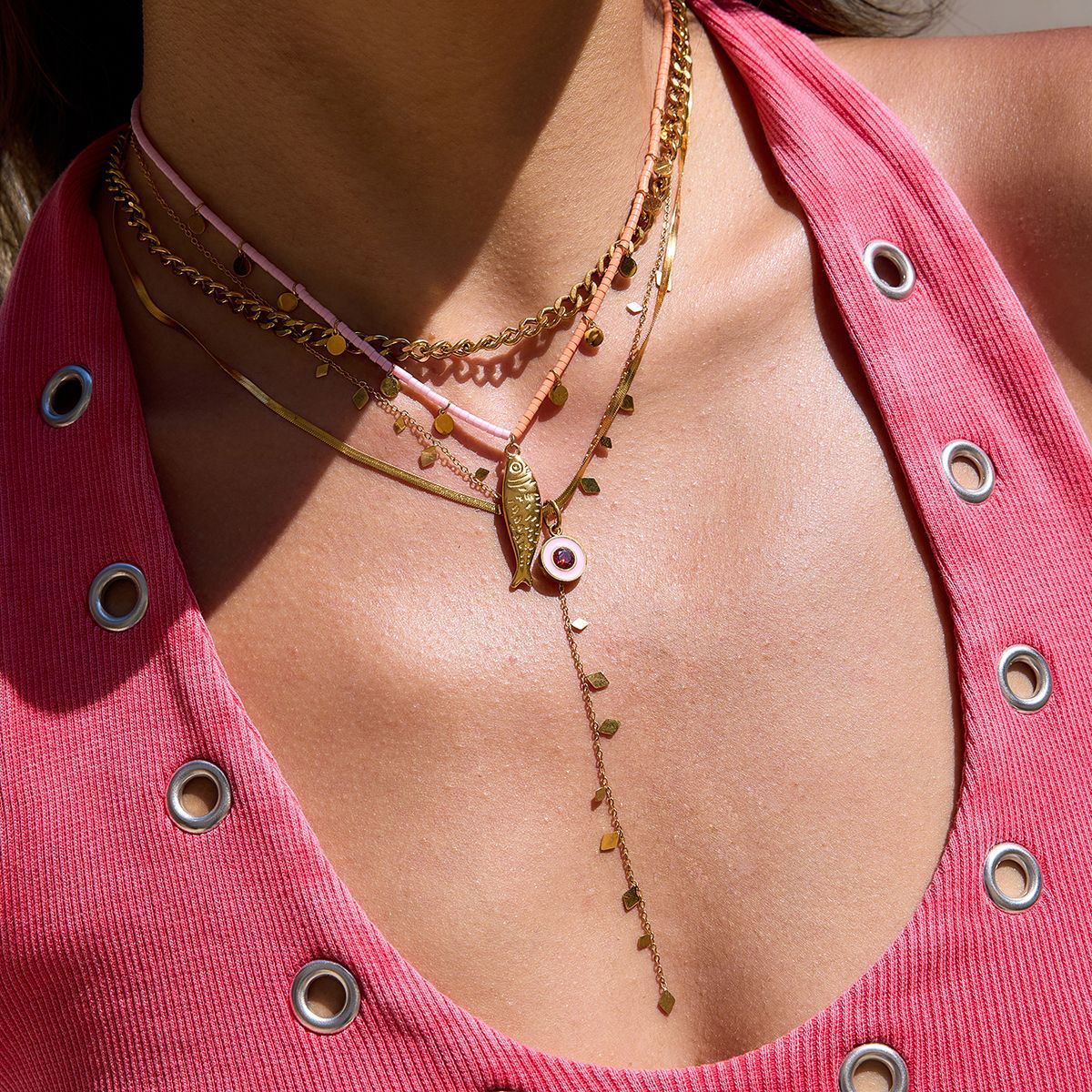Y2K Fish Beaded Necklace
