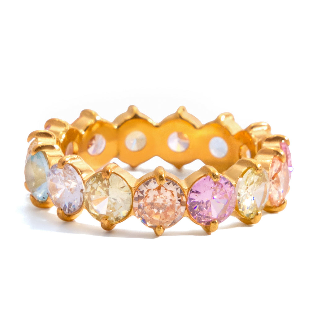 Colorful Dainty Zircon Index Ring