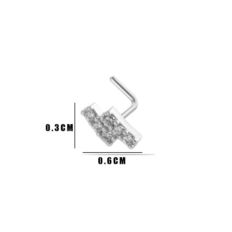 Little Bow Flower L Shape Nose Ring