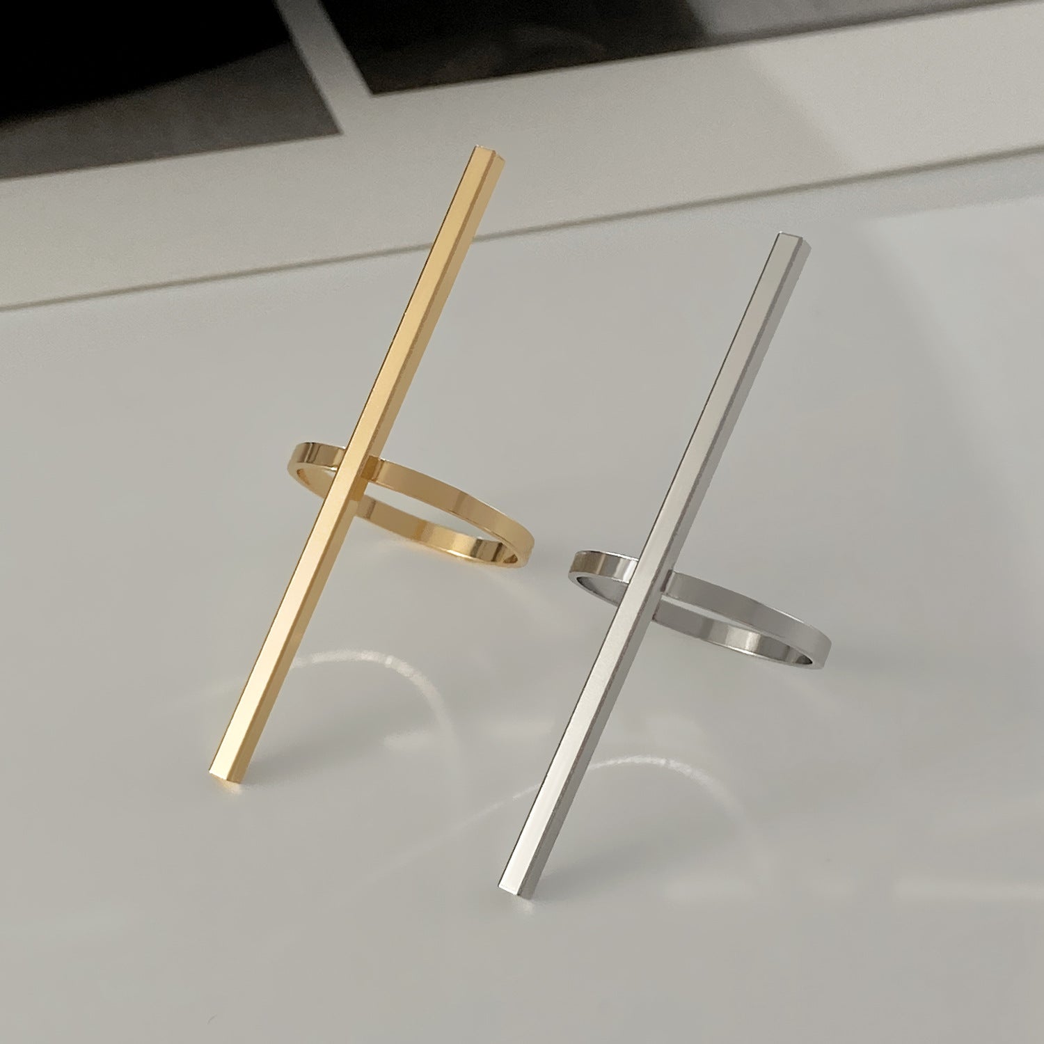 Chunky Vertical Bar Statement Ring