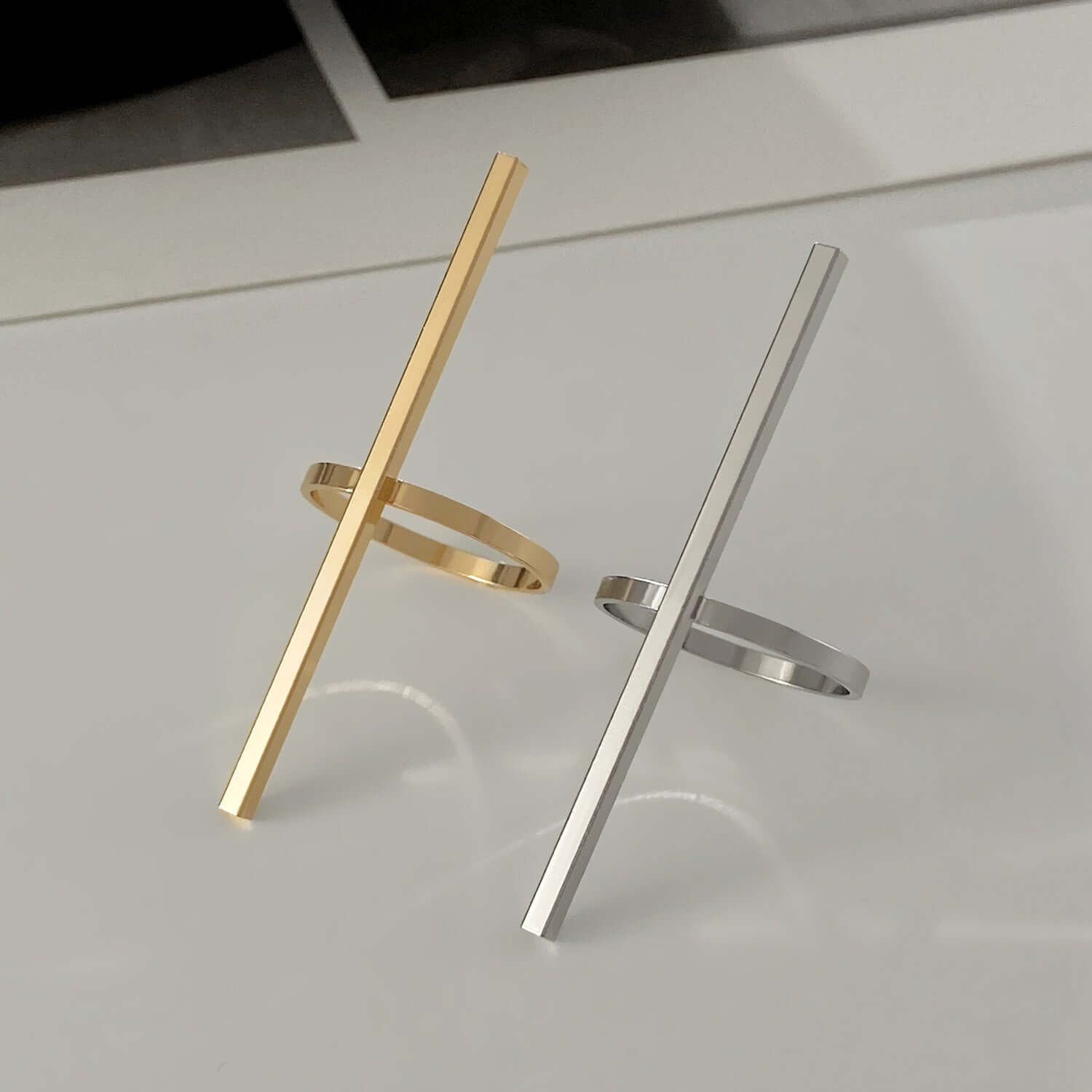 Chunky Vertical Bar Statement Ring