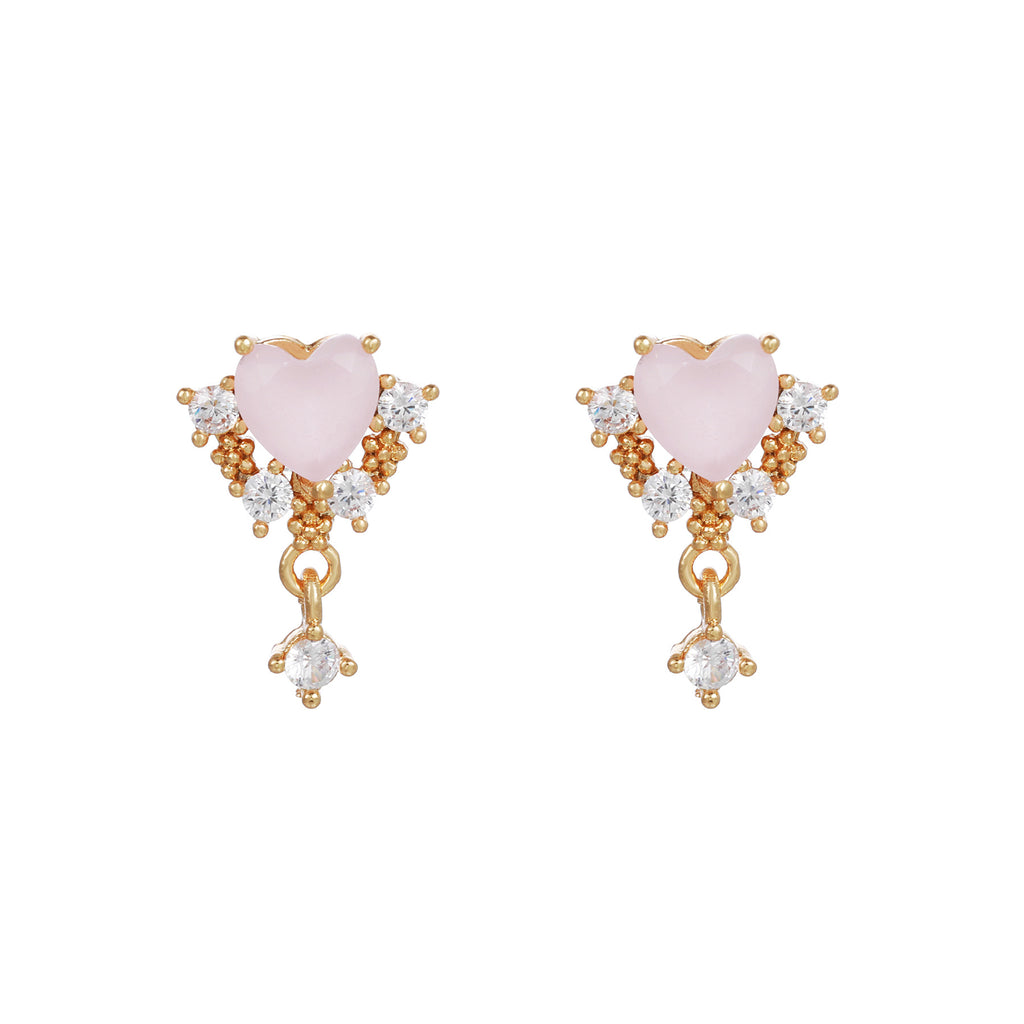 20G Pink Sweet Heart Forward Helix Conch Earrings