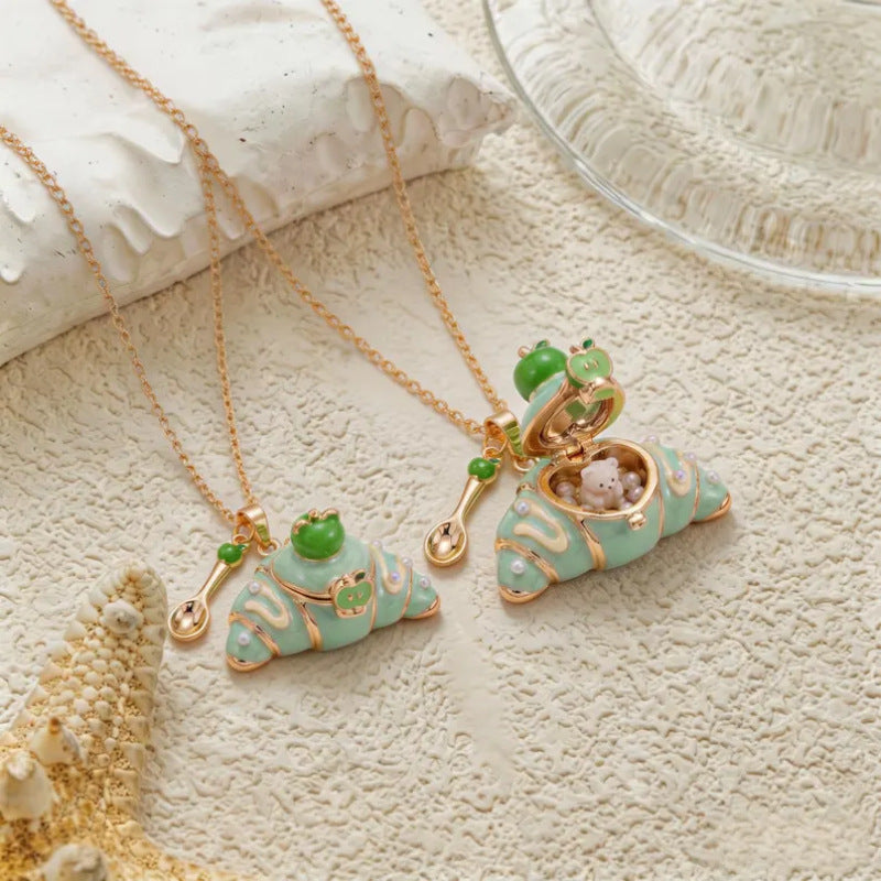 Sweet Critters Croissant Open Charm Necklace