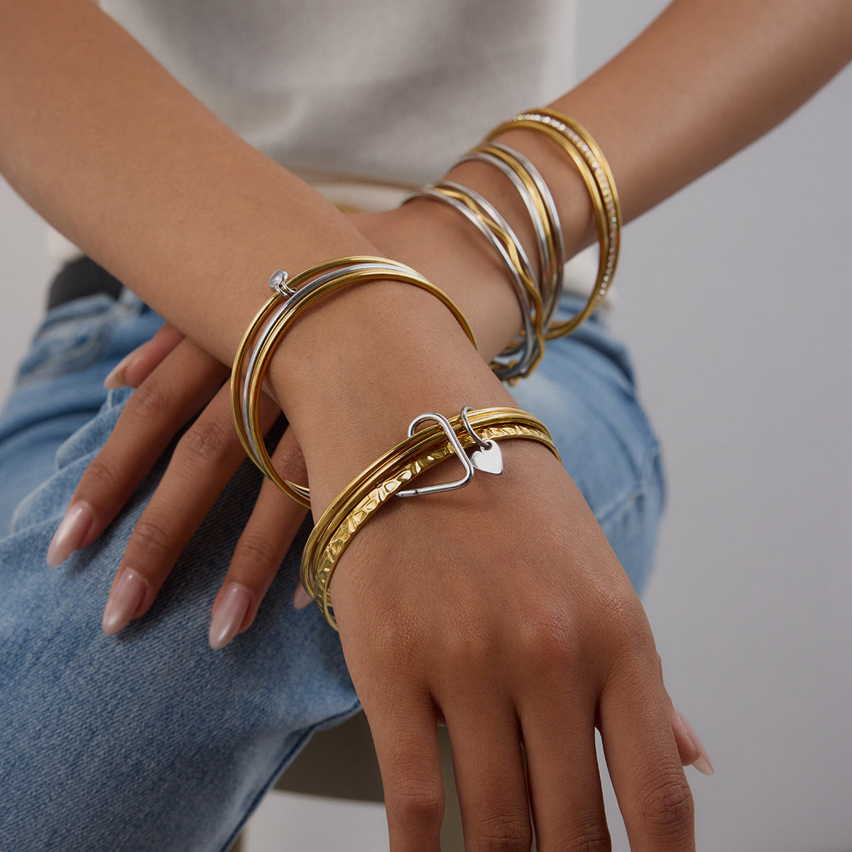 Stacking Crossover Wrap Bangle Bracelet