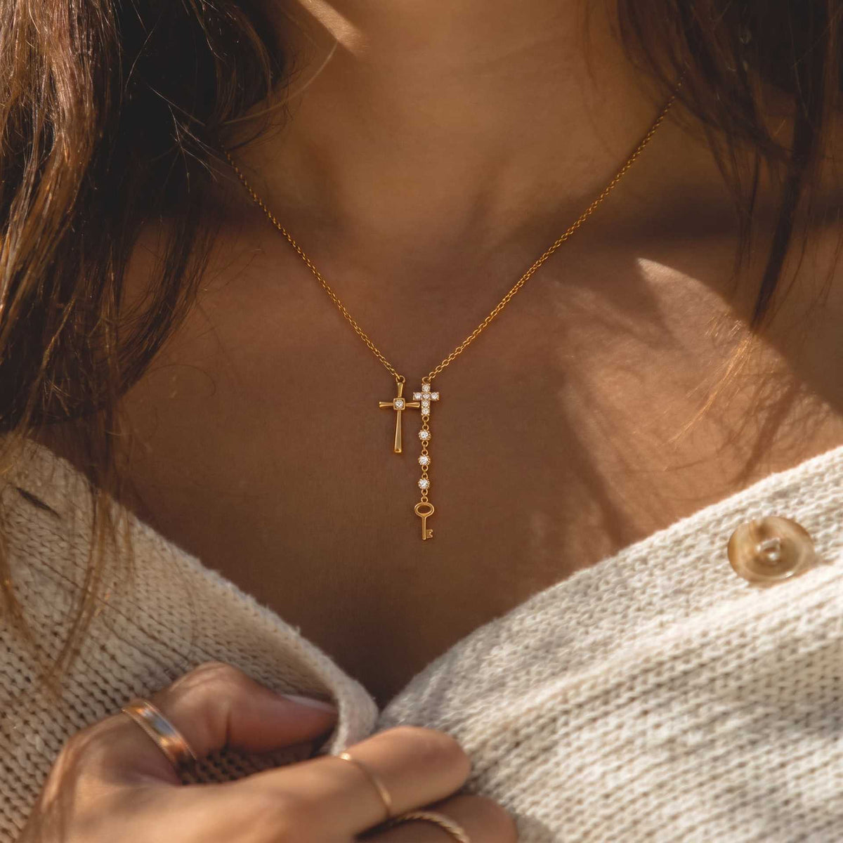 Celestial Whispers Butterfly Star Lariat Necklace
