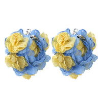 Large Fabric Flower Hoop Earrings