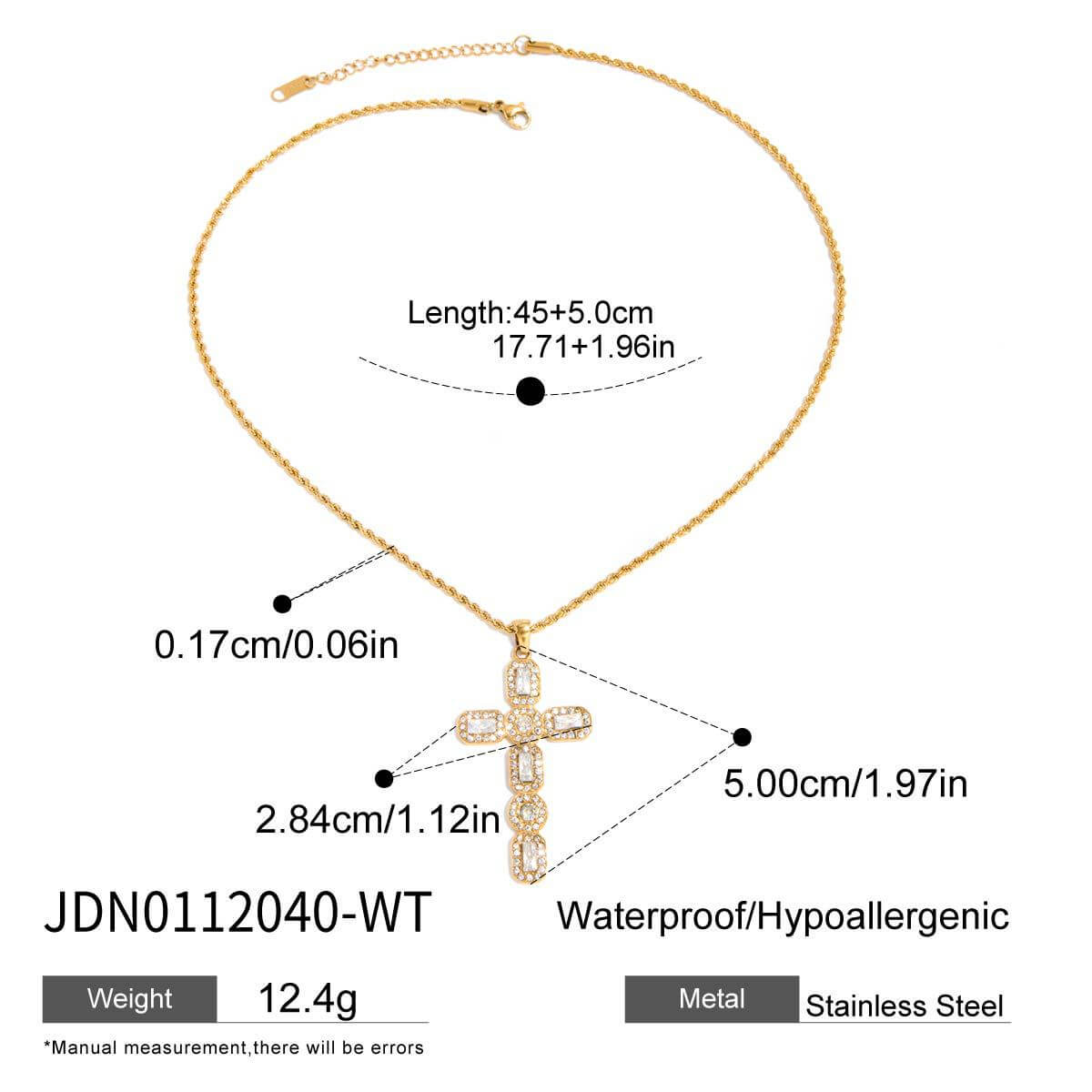 Sun Burst with Cross Layering Gold Necklace