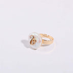 14K Horoscope Zodiac Sign Pearl Stacking Ring | MQ801