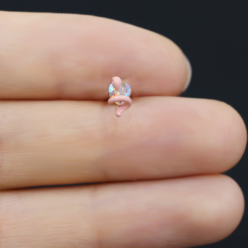 Small Flower Snake Cartilage Piercing Stud