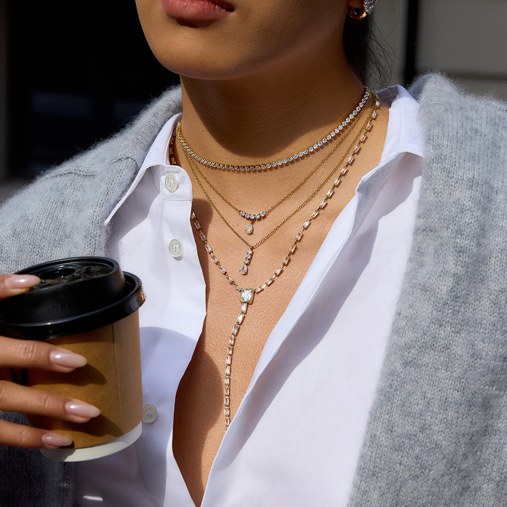 Simple WaterDrop CZ Necklace