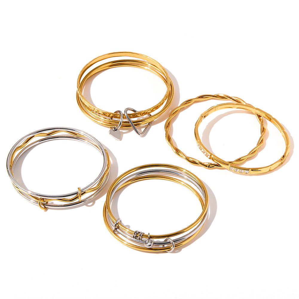 Stacking Crossover Wrap Bangle Bracelet