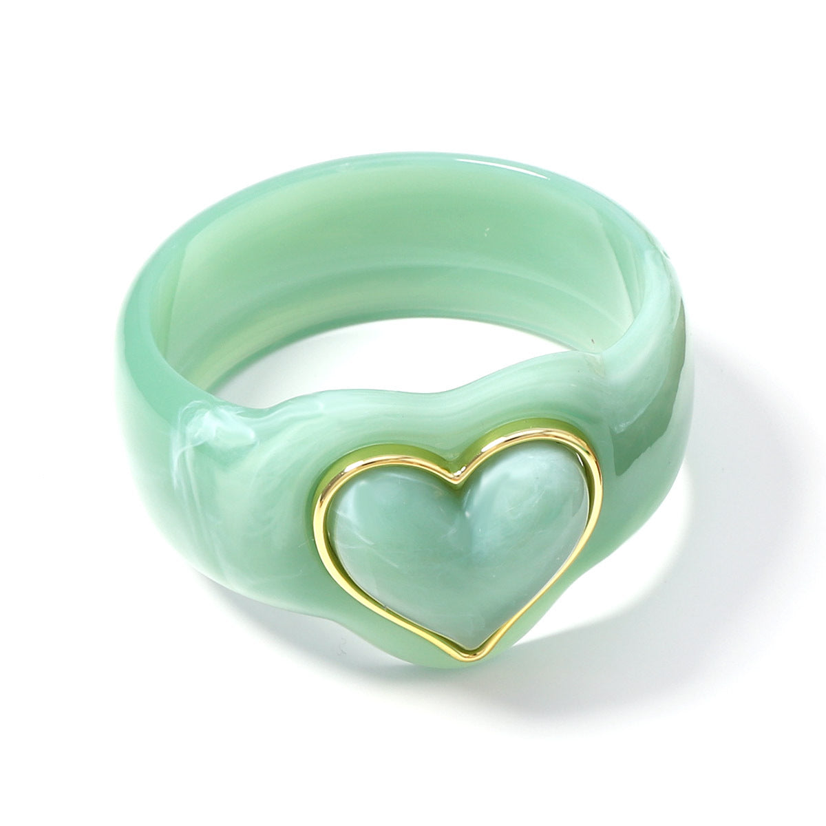 Sweetheart Chunky Resin Heart Bangle