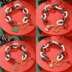 Santa Claus Acrylic Link Holiday Christmas Bracelet