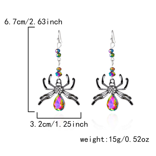 Midnight Bat Black Crystal Drop Earrings