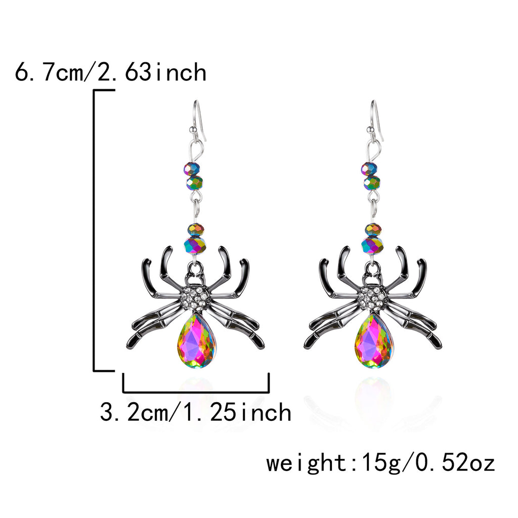 Midnight Bat Black Crystal Drop Earrings