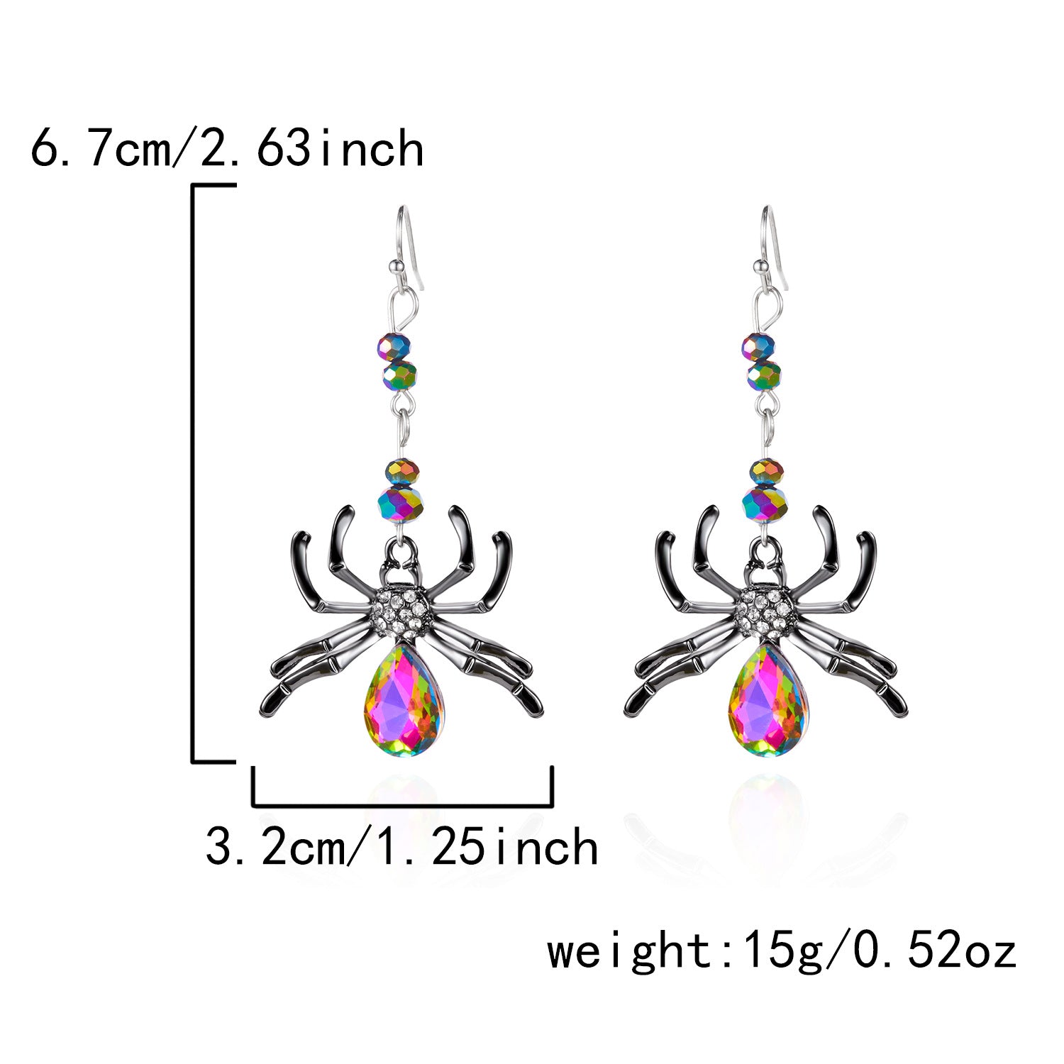 Midnight Bat Black Crystal Drop Earrings