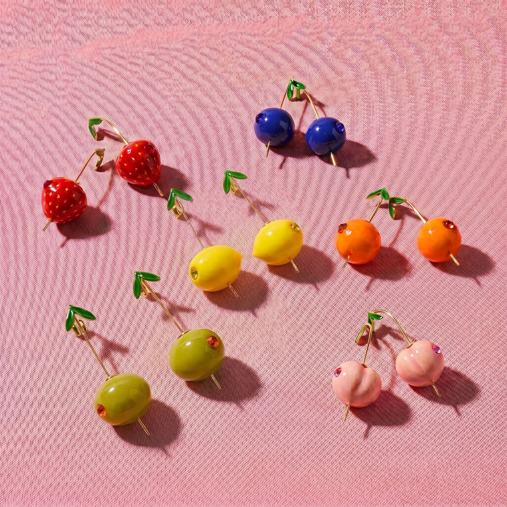 Sweet Harvest Strawberry Fruit Drop Earrings