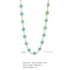 Color Enamel Small Flower Bracelet & Necklace Set