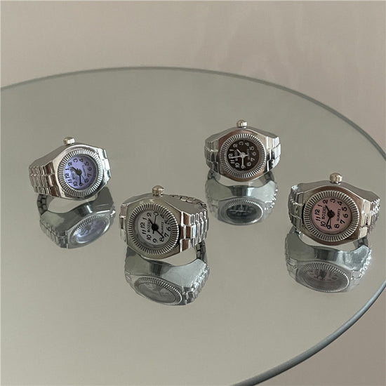 Retro Timepiece Mini Watch Ring