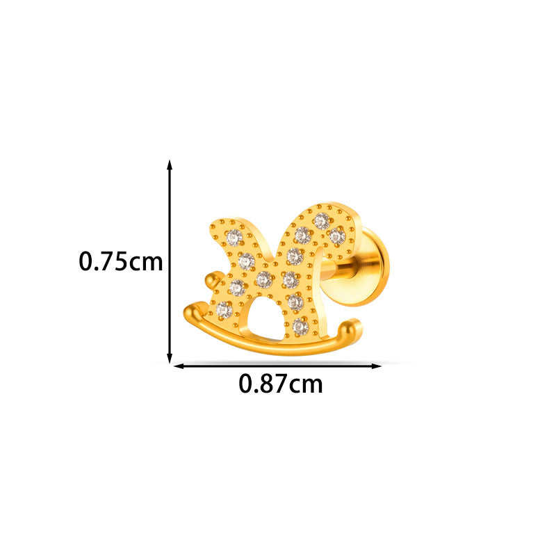 Little Horse G23 Titanium Internal Threaded Labret Back