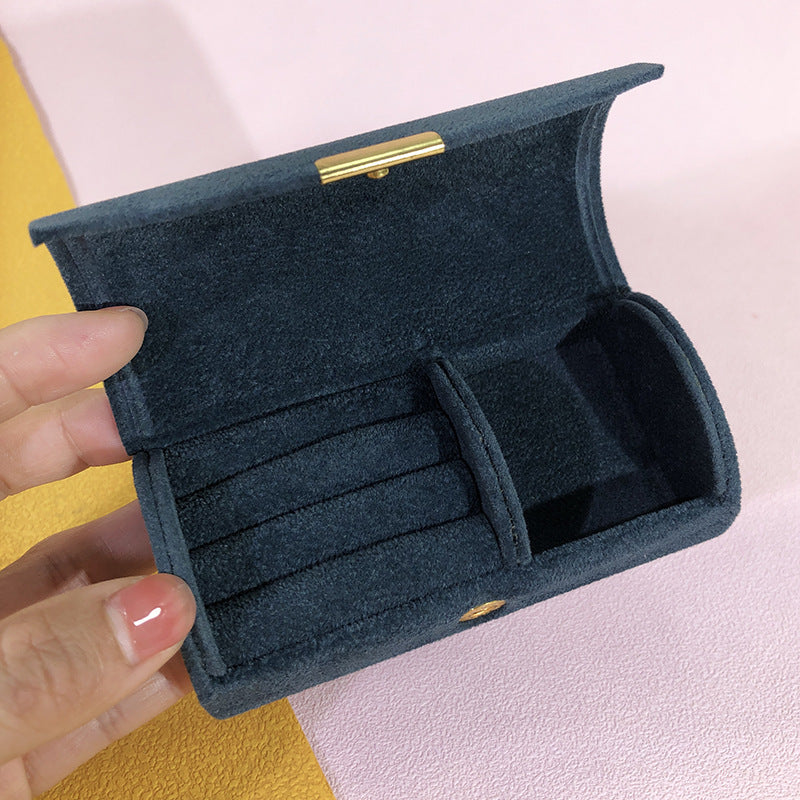 Portable Velvet Earrings Ring Jewelry Organizer Box Storage Box