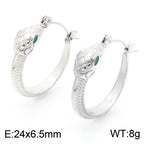 18K Gold Snake Huggie Hoops Earrings