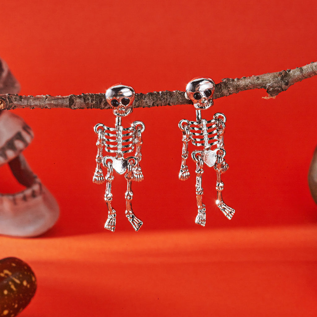 Neon Colorful Skeleton Ear Jacket Earrings