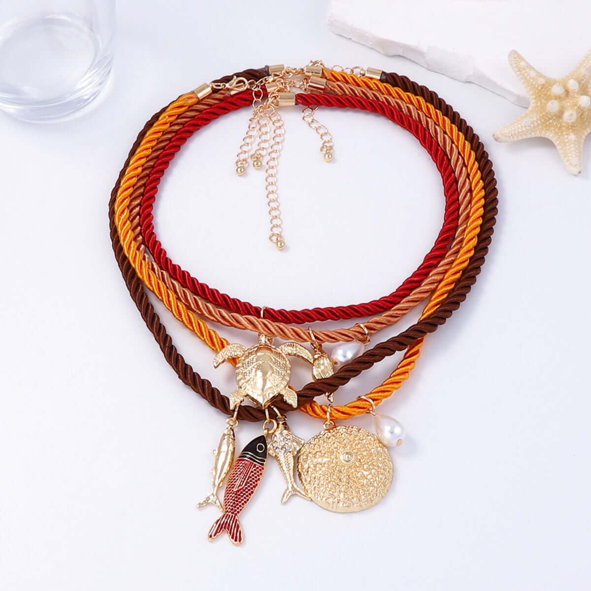 Marine Life Beach Style Layering Necklace