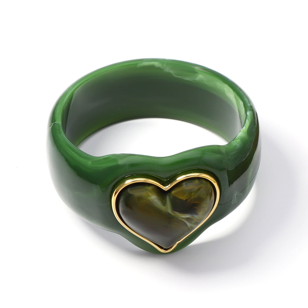 Sweetheart Chunky Resin Heart Bangle