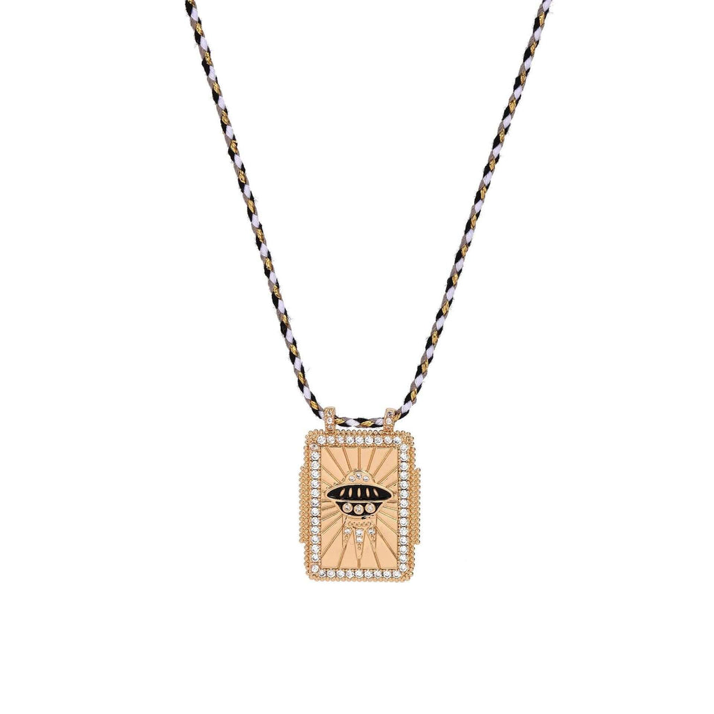 Rainbow Tarot Card Pendant Cord Necklace | JFN401