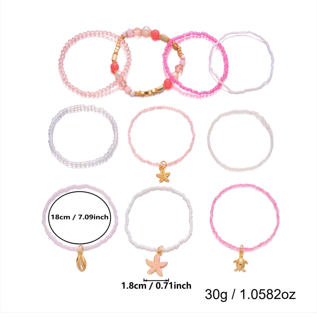 Seaside Escape Starfish Turtle Layer Bead Bracelet