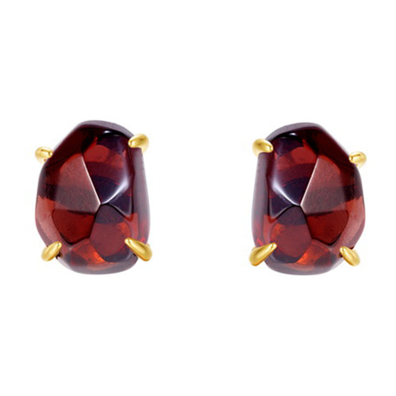 Raw Amethyst Citrine Four Claw Stud