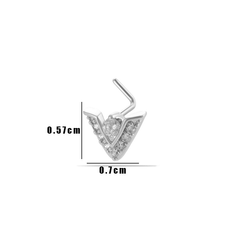 Little Bow Flower L Shape Nose Ring