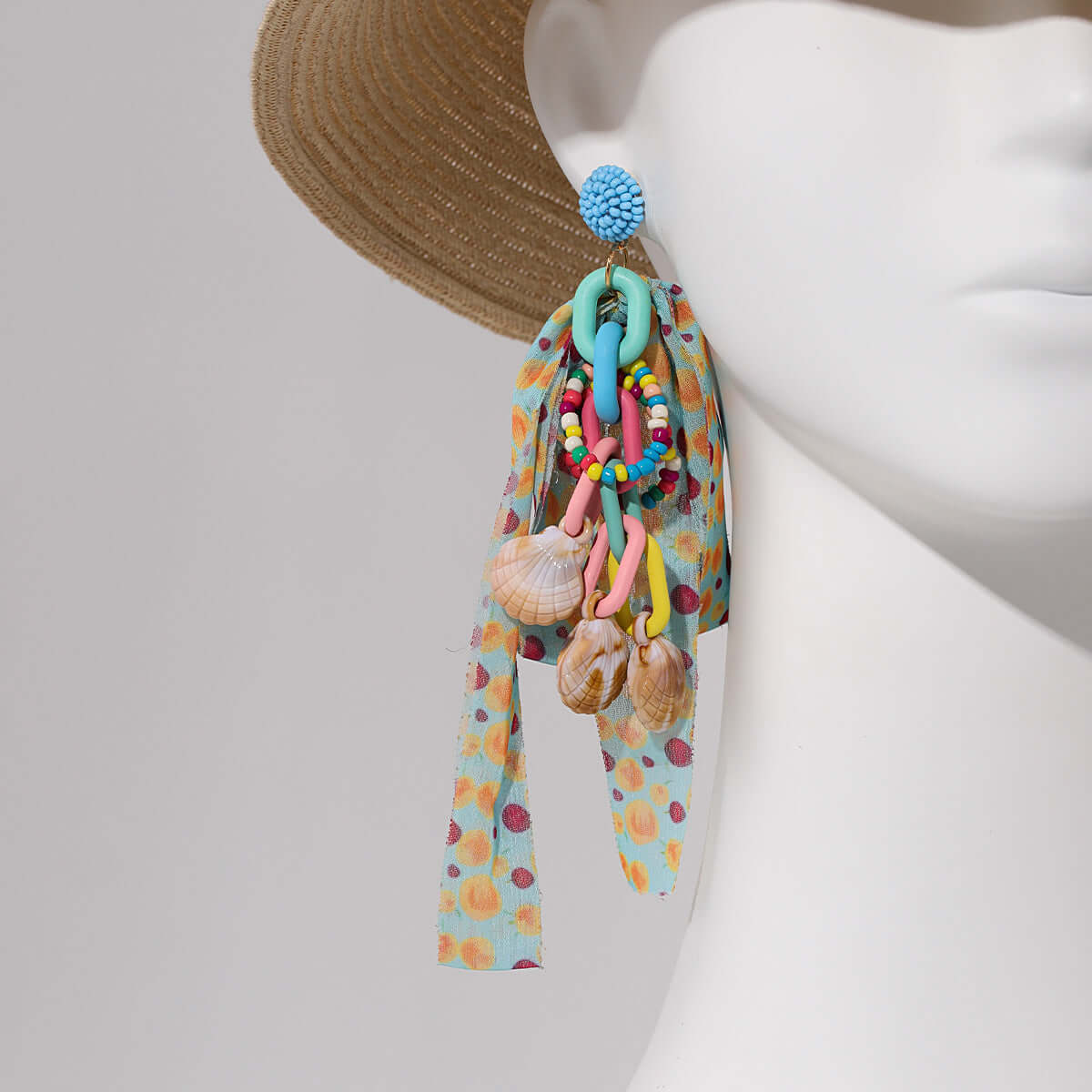 Dopamine Ribbon Shell Chandelier Earrings