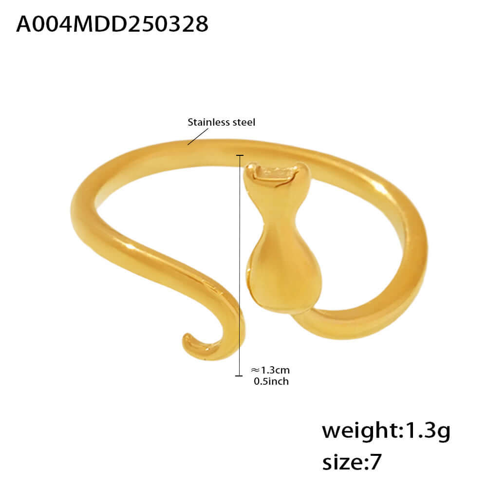 Y2K Two Tone Cat Split Index Ring