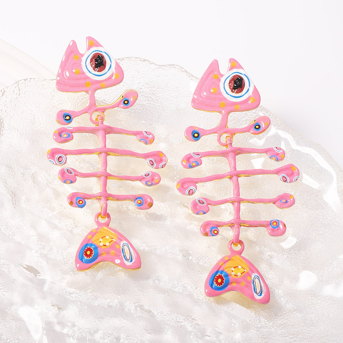 Chunky Fishbone Skeleton Earrings