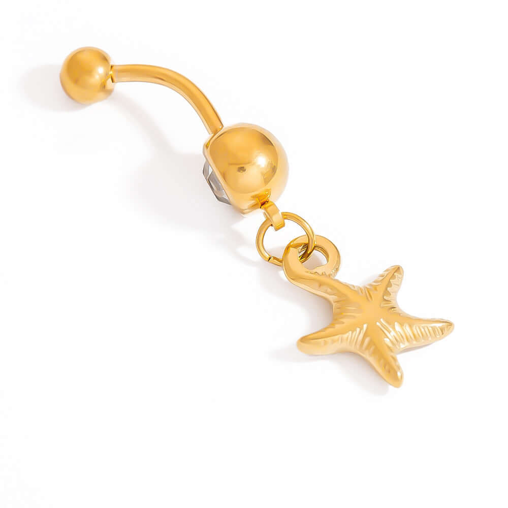 Shell Starfish Animal Dangle Belly Ring