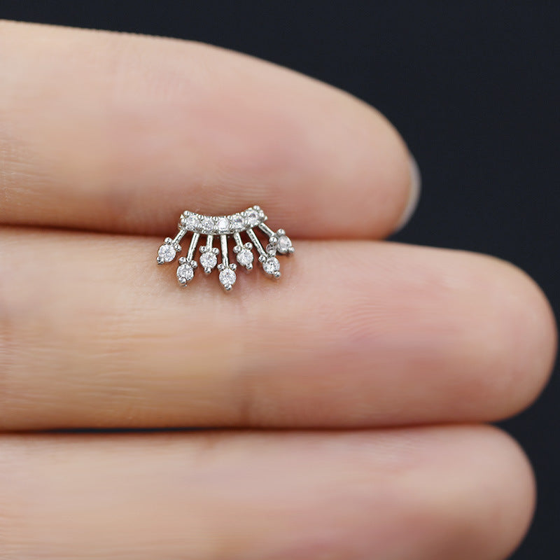 Small Flower Snake Cartilage Piercing Stud
