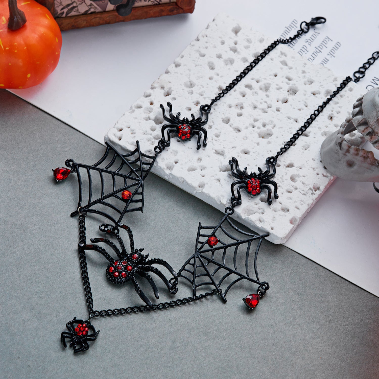 Web of Midnight Spider Chain Tassel Earrings