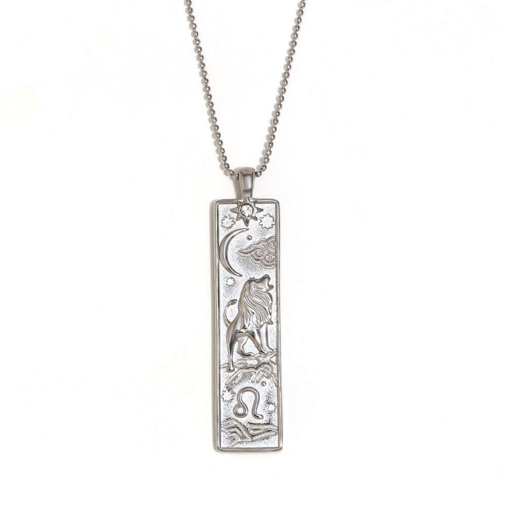 Rectangular Zodiac Pendant Necklace Gold | JN3474