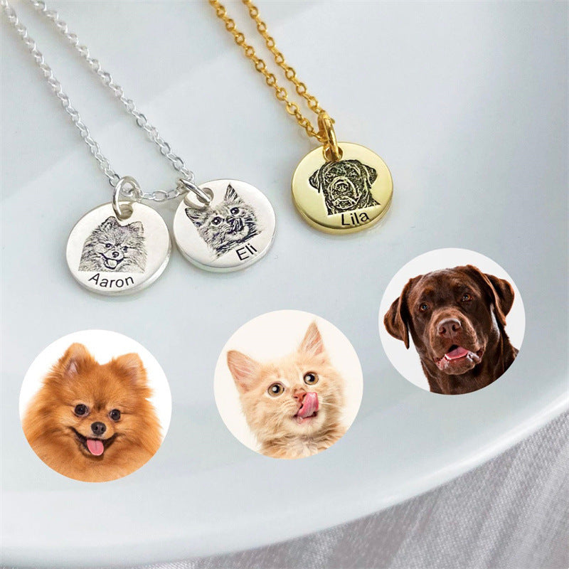 Personalise Pet Photo Disc Pendant Necklace