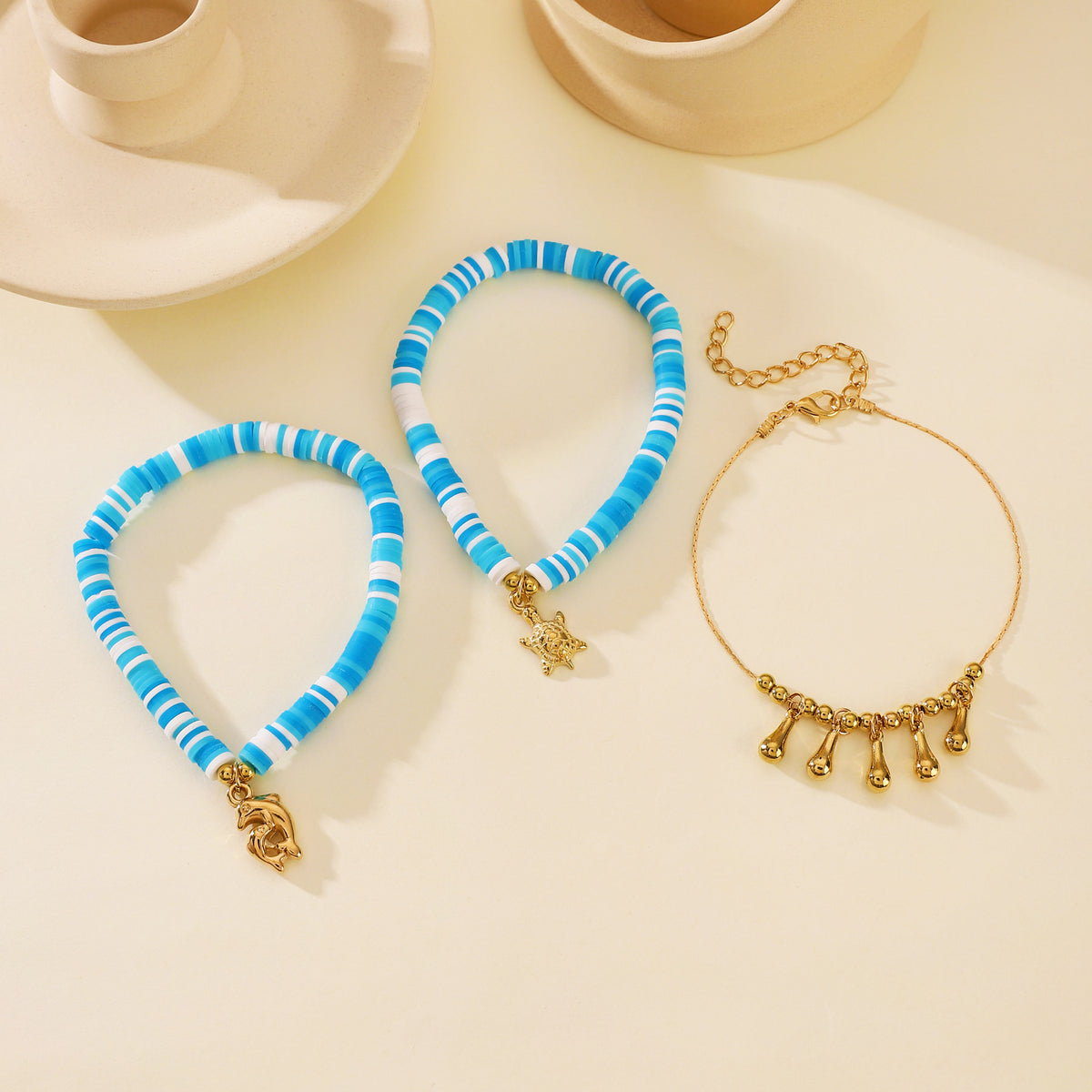 Coastal Charm Colorful Beaded Anklet
