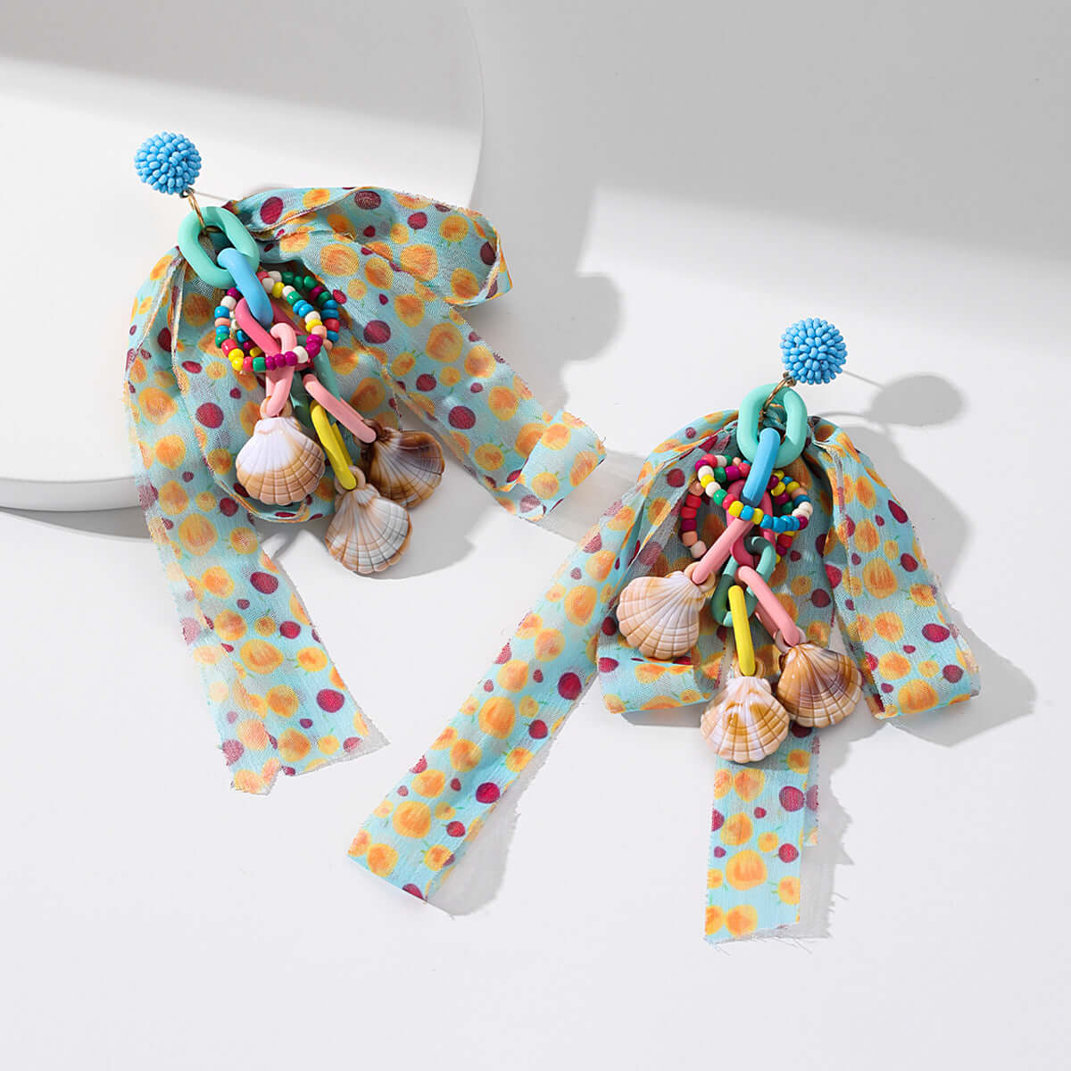 Dopamine Ribbon Shell Chandelier Earrings