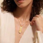 Rectangular Zodiac Pendant Necklace Gold