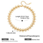 Titanium Clover Leaves Choker Necklace