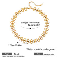 Titanium Clover Leaves Choker Necklace