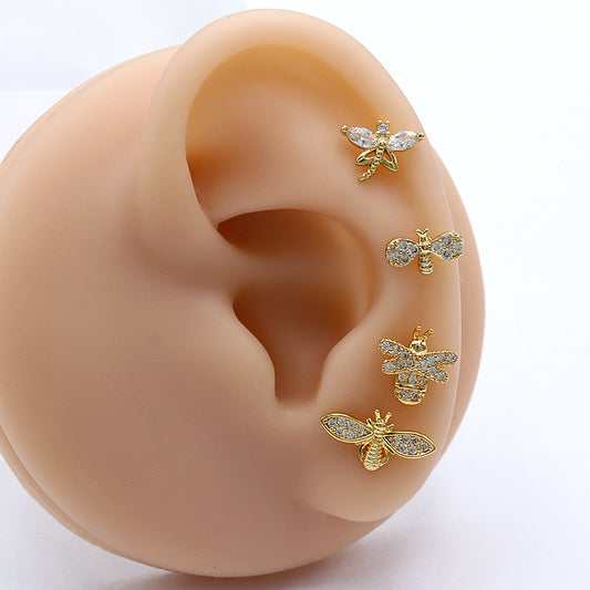 20G Cartilage Bumble Bee Conch Earrings 