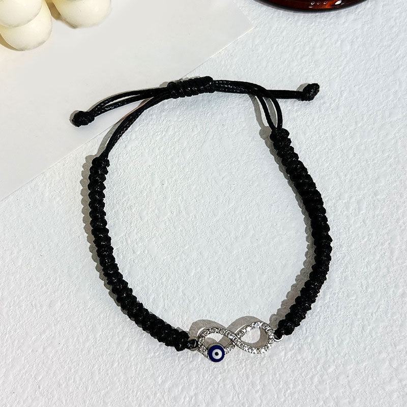 Woven Braided Infinity Evil Eye Anklet