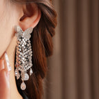 Versatile Butterfly Sequin Tassel Earrings